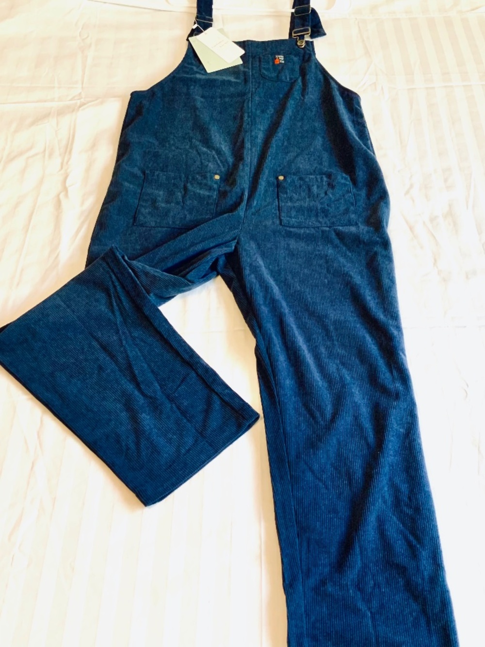 Overalls Corduroy Jumpsuit Navy Blue Size Medium Romper